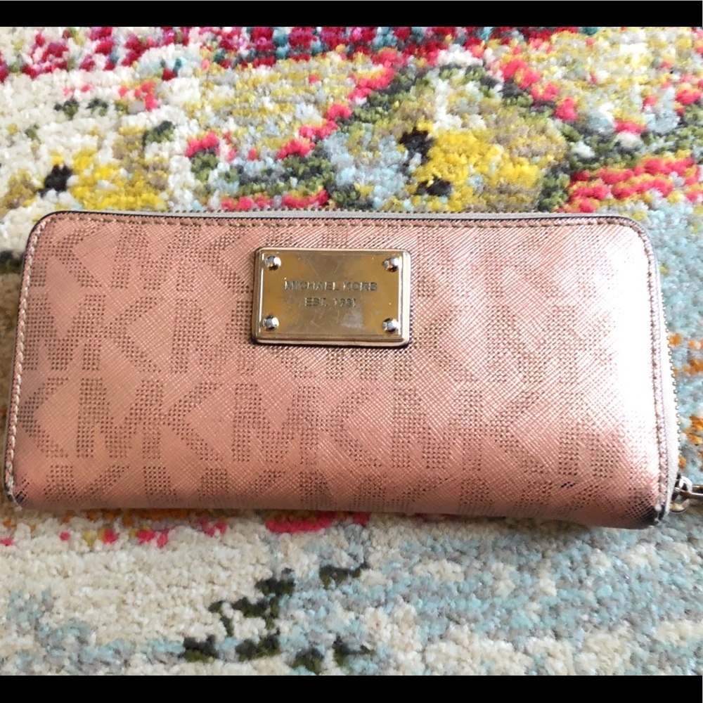 Rose-gold MK Wallet